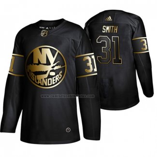 Camiseta Hockey Golden Edition New York Islanders Billy Smith Retired Jugador Autentico Negro