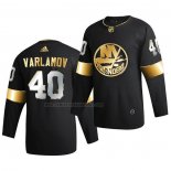 Camiseta Hockey Golden Edition New York Islanders Semyon Varlamov Limited Autentico 2020-21 Negro