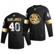 Camiseta Hockey Golden Edition New York Islanders Semyon Varlamov Limited Autentico 2020-21 Negro