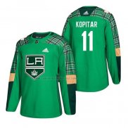 Camiseta Hockey Los Angeles Kings Anze Kopitar 2018 Dia de San Patricio Verde