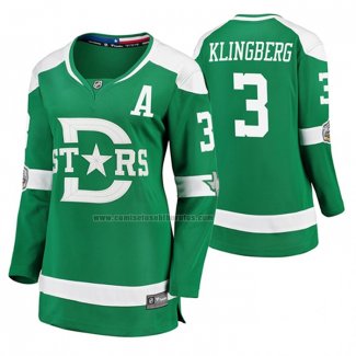 Camiseta Hockey Mujer Dallas Stars John Klingberg Breakaway Jugador 2020 Winter Classic Verde