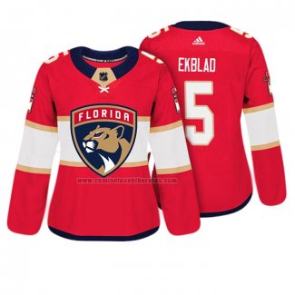 Camiseta Hockey Mujer Florida Panthers Aaron Ekblad Autentico Jugador Rojo