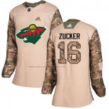 Camiseta Hockey Mujer Minnesota Wild Jason Zucker Autentico 2017 Veterans Day Camuflaje