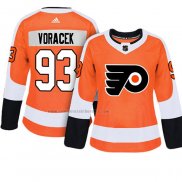 Camiseta Hockey Mujer Philadelphia Flyers Jakub Voracek Autentico Jugador Naranja