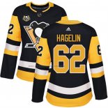 Camiseta Hockey Mujer Pittsburgh Penguins Carl Hagelin 50 Anniversary Primera Premier Negro
