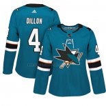 Camiseta Hockey Mujer San Jose Sharks Brenden Dillon Autentico Jugador Verde
