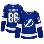 Camiseta Hockey Mujer Tampa Bay Lightning Nikita Kucherov Autentico Jugador Azul
