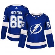 Camiseta Hockey Mujer Tampa Bay Lightning Nikita Kucherov Autentico Jugador Azul