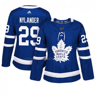 Camiseta Hockey Mujer Toronto Maple Leafs William Nylander Primera Autentico Jugador Azul