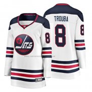 Camiseta Hockey Mujer Winnipeg Jets Jacob Trouba Heritage Breakaway Blanco