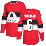 Camiseta Hockey Ottawa Senators Chris Wideman Autentico 2017 100 Classic Rojo