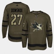 Camiseta Hockey San Jose Sharks Joonas Donskoi 2018 Salute To Service Verde Militar