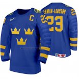 Camiseta Hockey Suecia Oliver Ekman Larsson Segunda 2020 IIHF World Junior Championships Azul