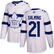 Camiseta Hockey Toronto Maple Leafs Borje Salming Autentico 2018 Stadium Series Blanco