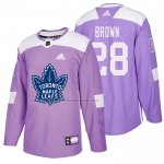 Camiseta Hockey Toronto Maple Leafs Connor Brown 2018 Fights Cancer Violeta