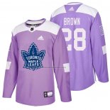 Camiseta Hockey Toronto Maple Leafs Connor Brown 2018 Fights Cancer Violeta