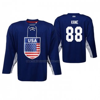 Camiseta Hockey USA Patrick Kane Usa IIHF World Championship National Team Azul