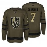 Camiseta Hockey Vegas Golden Knights Jason Garrison Salute To Service Verde Militar