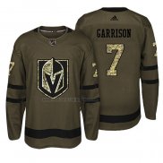 Camiseta Hockey Vegas Golden Knights Jason Garrison Salute To Service Verde Militar