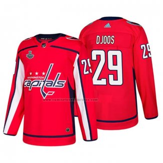 Camiseta Hockey Washington Capitals Christian Djoos Bound Patch Stanley Cup Final Rojo