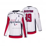 Camiseta Hockey Washington Capitals Nicklas Backstrom 2018 Season Centennial Patch Team Road Blanco