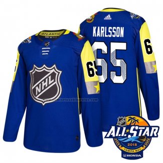 Camiseta Hockey 2018 All Star Ottawa Senators Erik Karlsson Autentico Azul