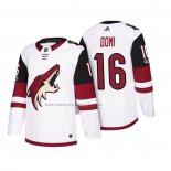 Camiseta Hockey Arizona Coyotes Max Domi 2018 Season Centennial Patch Team Road Blanco