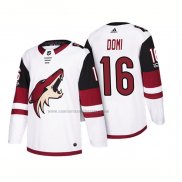 Camiseta Hockey Arizona Coyotes Max Domi 2018 Season Centennial Patch Team Road Blanco
