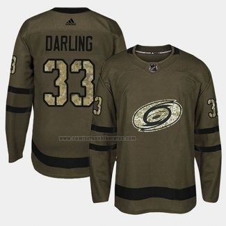 Camiseta Hockey Carolina Hurricanes Scott Darling 2018 Salute To Service Verde Militar