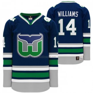 Camiseta Hockey Hartford Whalers Justin Williams Heritage Night Throwback Azul
