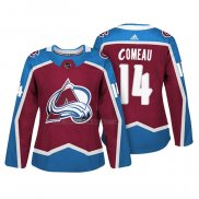 Camiseta Hockey Mujer Colorado Avalanche Blake Comeau Autentico Jugador Maroon