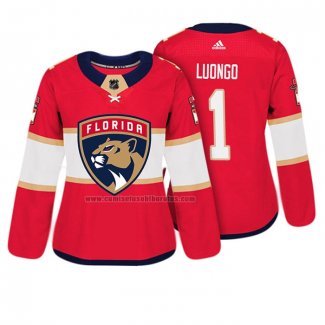 Camiseta Hockey Mujer Florida Panthers Roberto Luongo Autentico Jugador Rojo