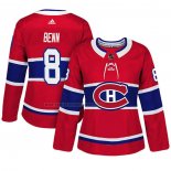 Camiseta Hockey Mujer Montreal Canadiens Jordie Benn Autentico Jugador Rojo
