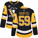 Camiseta Hockey Mujer Pittsburgh Penguins Jake Guentzel 50 Anniversary Primera Premier Negro