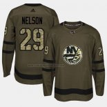 Camiseta Hockey New York Islanders Brock Nelson 2018 Salute To Service Verde Militar