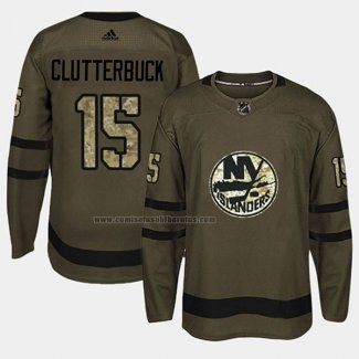 Camiseta Hockey New York Islanders Cal Clutterbuck 2018 Salute To Service Verde Militar