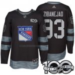Camiseta Hockey New York Rangers Mika Zibanejad 1917-2017 100th Aniversario Negro