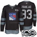 Camiseta Hockey New York Rangers Mika Zibanejad 1917-2017 100th Aniversario Negro