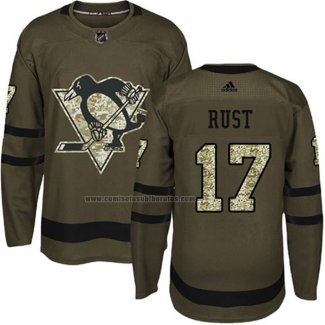 Camiseta Hockey Nino Pittsburgh Penguins Bryan Rust 2018 Salute To Service Verde Militar