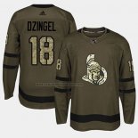 Camiseta Hockey Ottawa Senators Ryan Dzingel 2018 Salute To Service Verde Militar