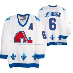Camiseta Hockey Quebec Nordiques Arik Johnson Heritage Vintage Replica Blanco