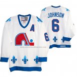 Camiseta Hockey Quebec Nordiques Arik Johnson Heritage Vintage Replica Blanco