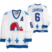 Camiseta Hockey Quebec Nordiques Arik Johnson Heritage Vintage Replica Blanco