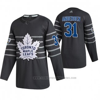 Camiseta Hockey 2020 All Star Toronto Maple Leafs Frederik Andersen Autentico Gris