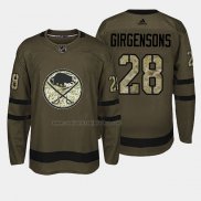 Camiseta Hockey Buffalo Sabres Zemgus Girgensons 2018 Salute To Service Verde Militar