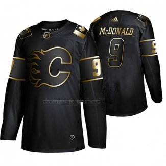 Camiseta Hockey Golden Edition Calgary Flames Lanny Mcdonald Retired Jugador Autentico Negro