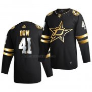 Camiseta Hockey Golden Edition Dallas Stars Landon Bow Limited Autentico 2020-21 Negro