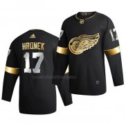 Camiseta Hockey Golden Edition Detroit Red Wings Filip Hronek Limited Autentico 2020-21 Negro