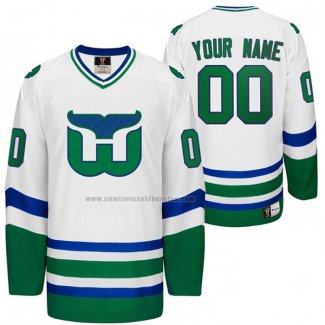 Camiseta Hockey Hartford Whalers Personalizada Night Heritage Throwback Blanco