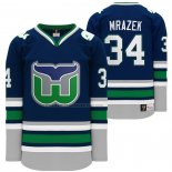 Camiseta Hockey Hartford Whalers Petr Mrazek Heritage Night Throwback Azul